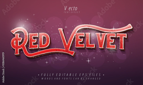 red velvet text effect display editable eps cc