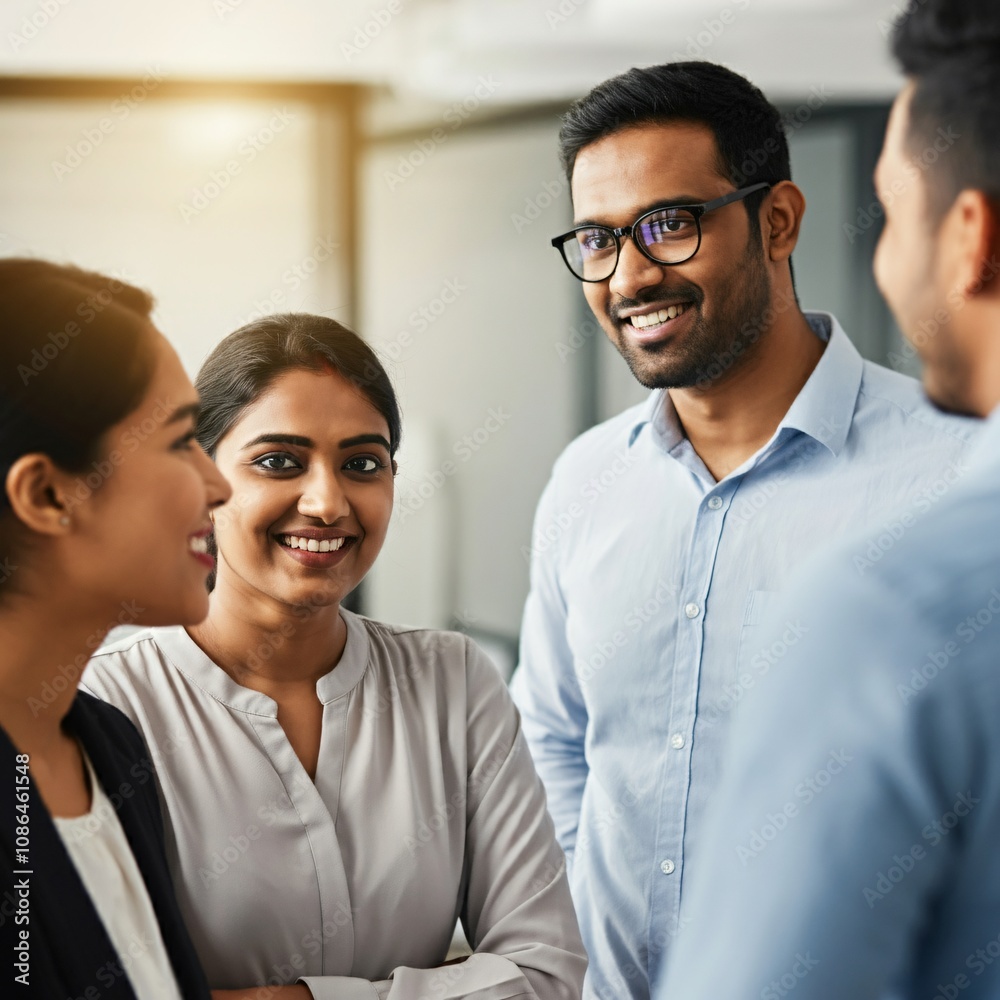 Smiling business team having a meeting in a bright office space