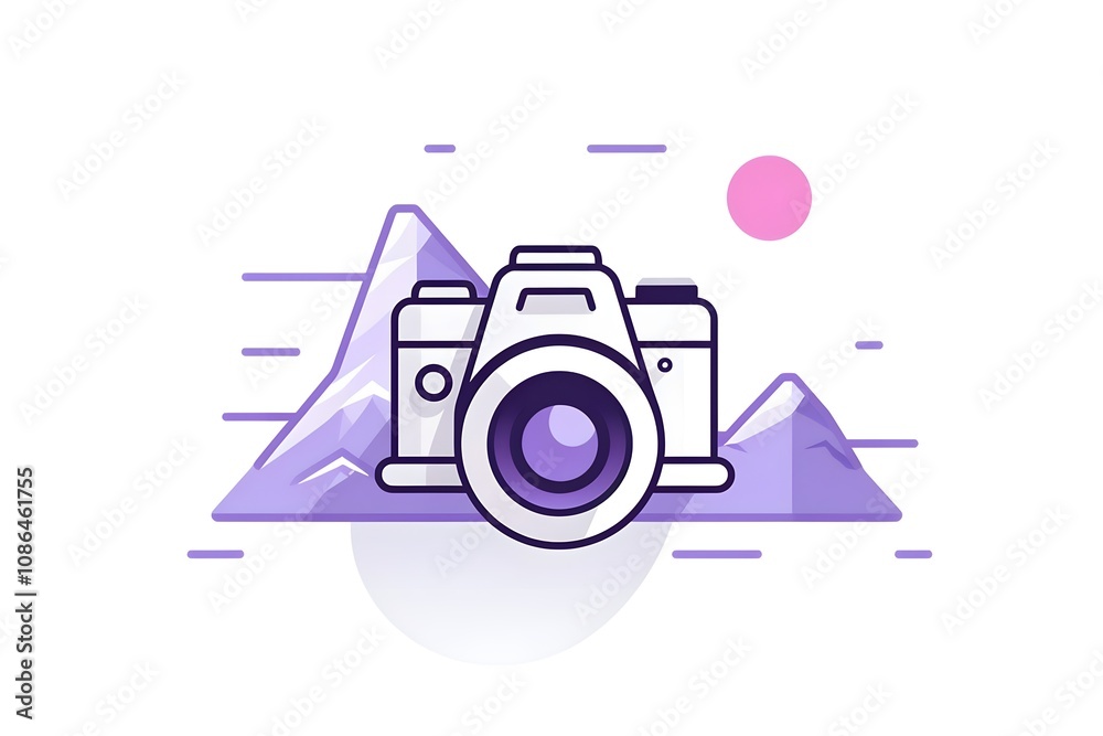 Obraz premium Flat Design World Photography Day Concept Background photo earth camera image poster technology nature day film international lens picture illustration photographer design vector
