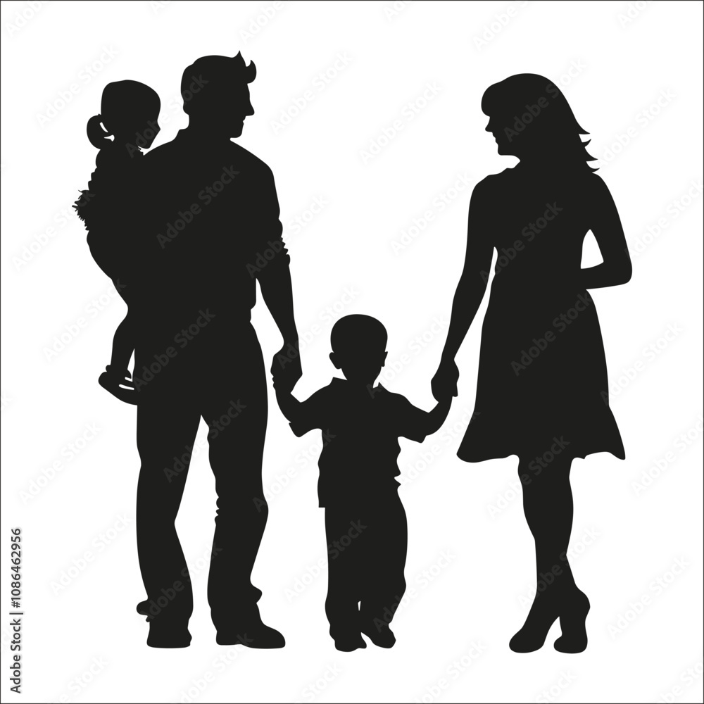 Parents With Child Icon Silhouette, Family Icons Silhouette Bundle, People Icon Vector Parents With Child Icon Silhouette, Family Icons Silhouette Bundle, People Icon Vector