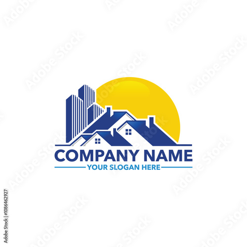 Home real estate logo template vector illustration