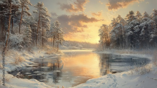 a peaceful winter landscape