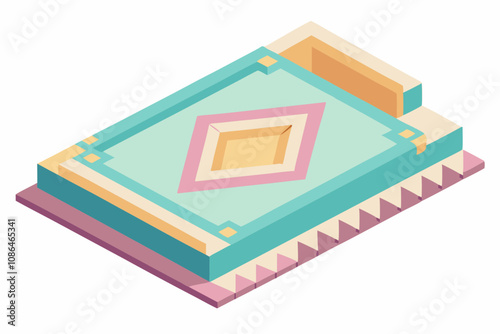 Prayer mat or rug icon flat design