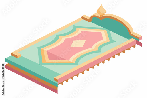 Prayer mat or rug icon flat design