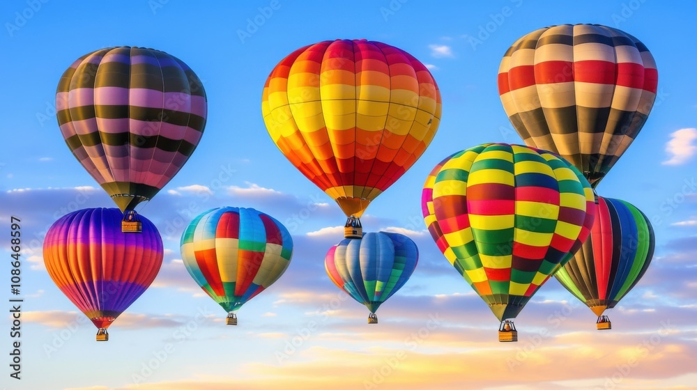Naklejka premium colourful hot air balloons