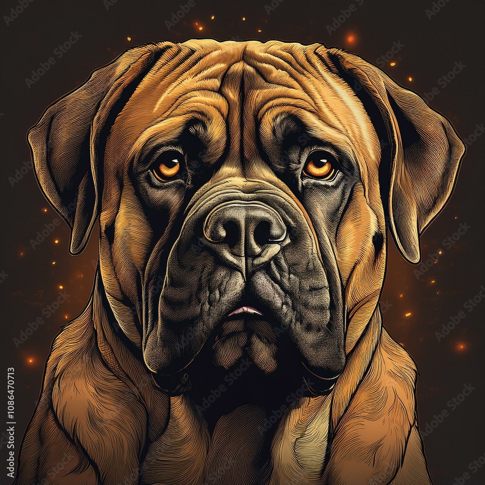 Obraz premium 大型犬で力強いボディたくましい犬種