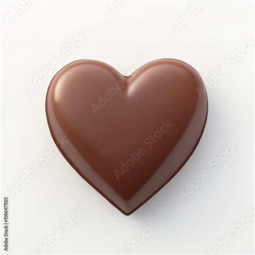 Chocolate heart-shaped candy on a light background