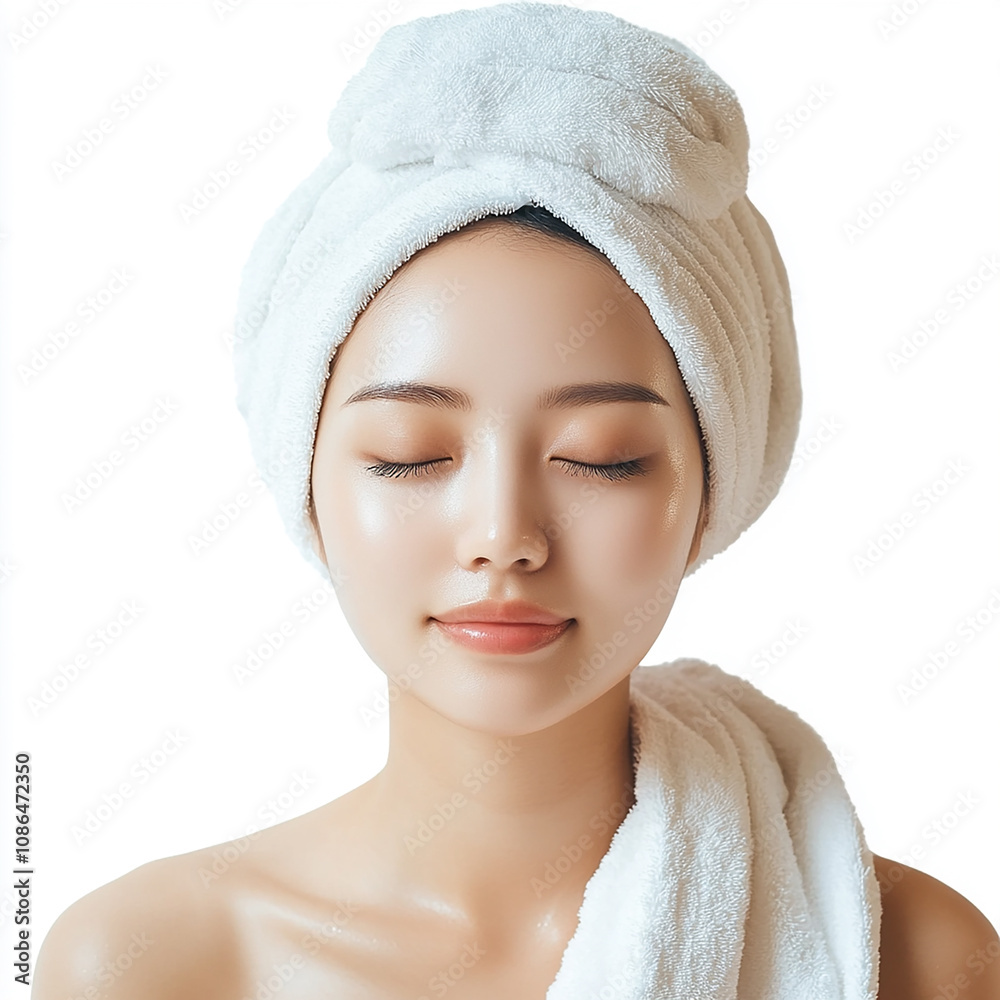 Beauty Asian women spa skin healthy on 100% isolate white background. Beauty Asian women spa skin healthy on 100% isolate white background.