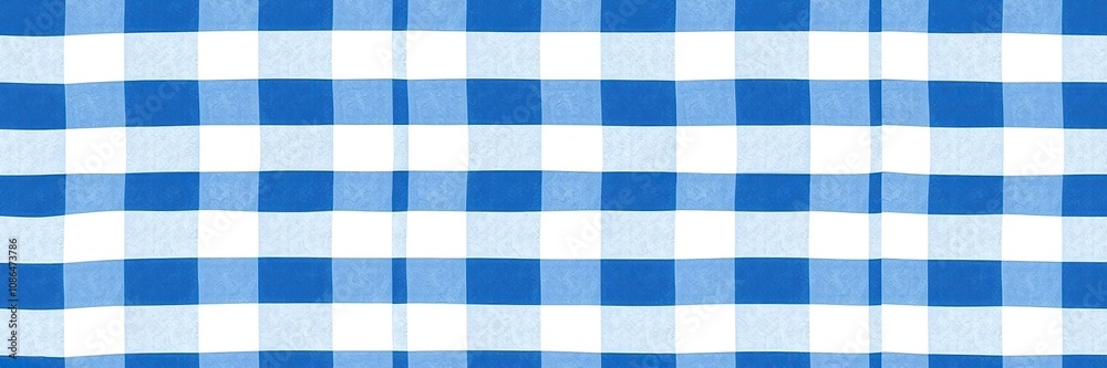 Fototapeta premium Watercolor stripe gingham seamless pattern with navy blue stripes background, nautical theme, interior design, home decor