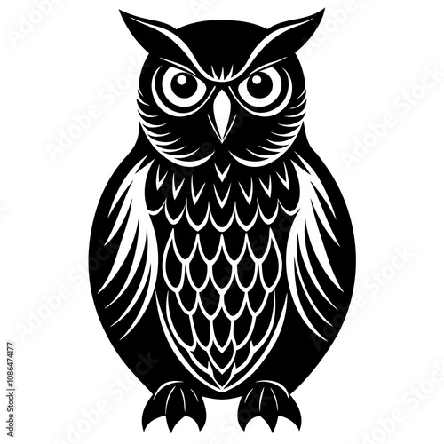 owl on white background