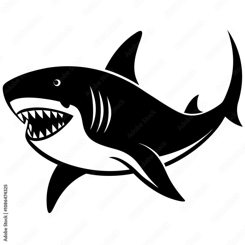 shark cartoon isolated on white shark cartoon isolated on white