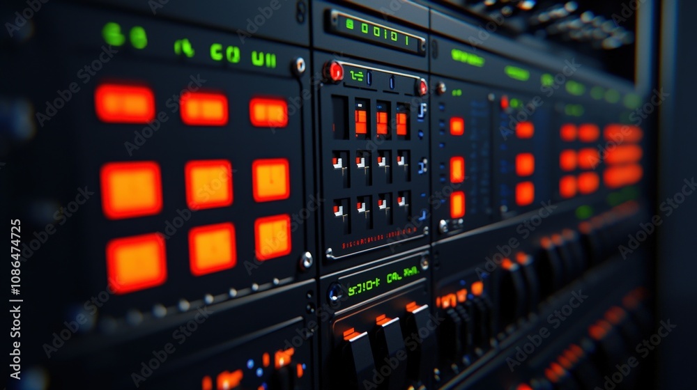 Futuristic Technology Control Panel Illuminated Buttons Digital Interface Sci Fi Interface