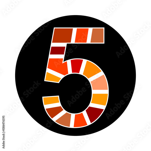 Number five icon on white background. Vector illustration.