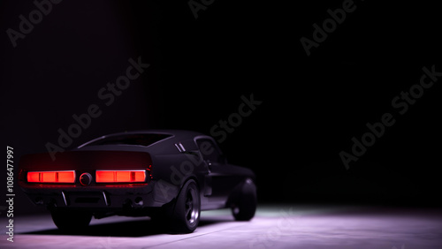 Φωτογραφία Classic Shelby Mustang with Red and Purple Lighting