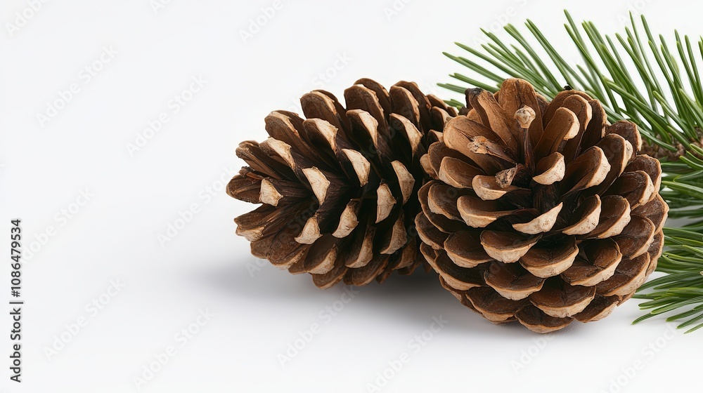 Pine Cones and Pine Branch Nature Autumn Winter Holiday Decor Pine Cones and Pine Branch Nature Autumn Winter Holiday Decor