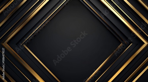 Abstract black background diagonal pattern gold lines golden