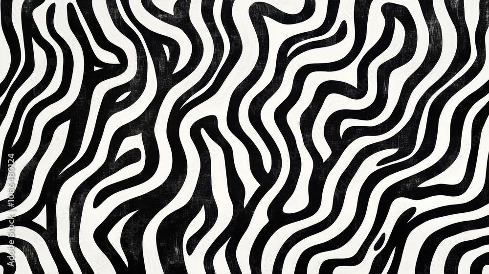 Black white abstract pattern wavy lines are and swirled brush Black white abstract pattern wavy lines are and swirled brush