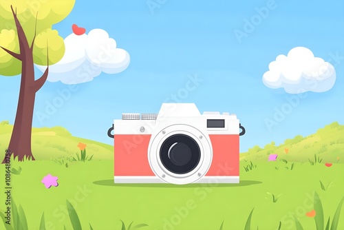 Flat Design World Photography Day Concept Background photo earth camera image poster technology nature day film international lens picture illustration photographer design vector photo