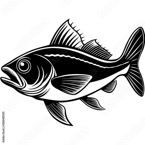 black and white haddock fish