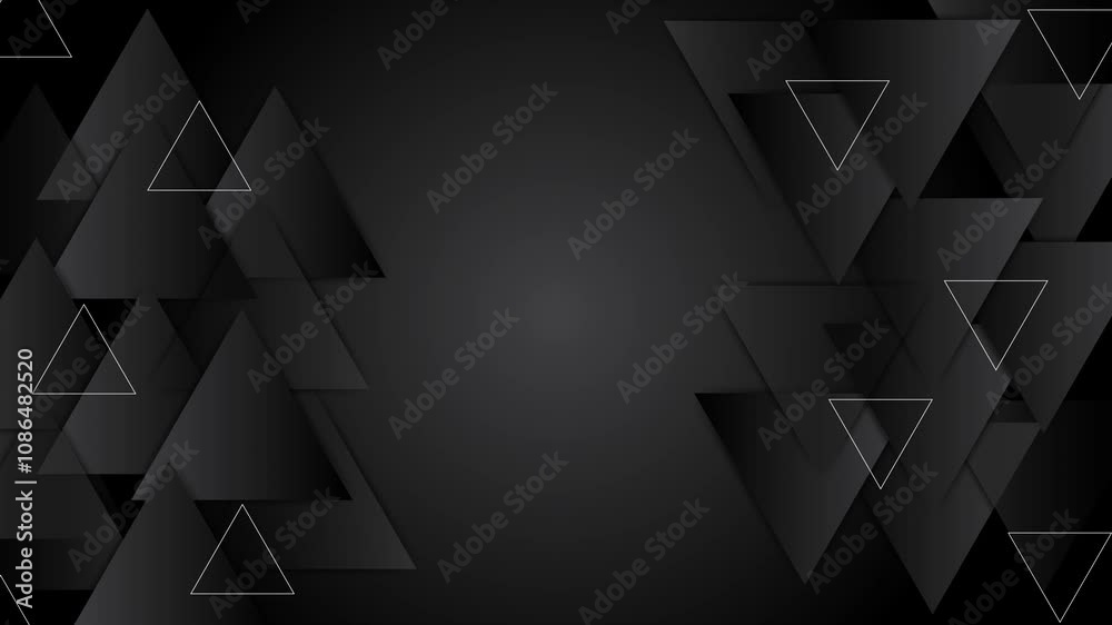 simple geometric triangle shapes forming a pattern on a dark backdrop seamless 4k video background motion pop art design