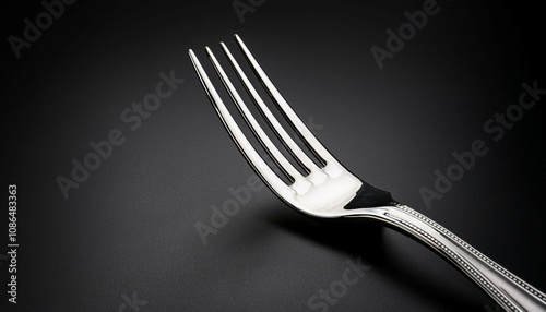fork on black background