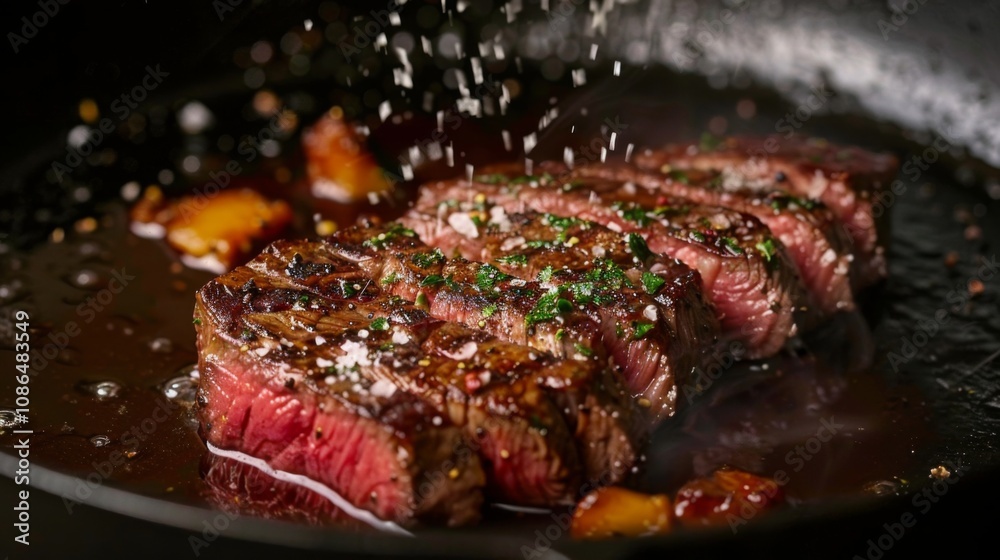 Juicy Entrecote Beef Steak Seared to Perfection with Salt and Pepper Juicy Entrecote Beef Steak Seared to Perfection with Salt and Pepper