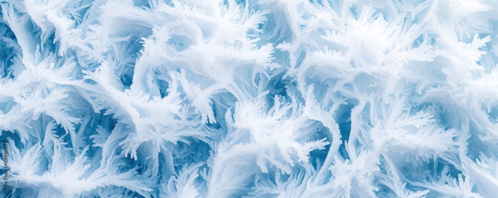 Winter micro landscapes composition. Intricate ice crystals forming a delicate frozen pattern. Winter micro landscapes composition. Intricate ice crystals forming a delicate frozen pattern.