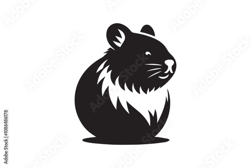 quokka vector silhouette isolated in white background