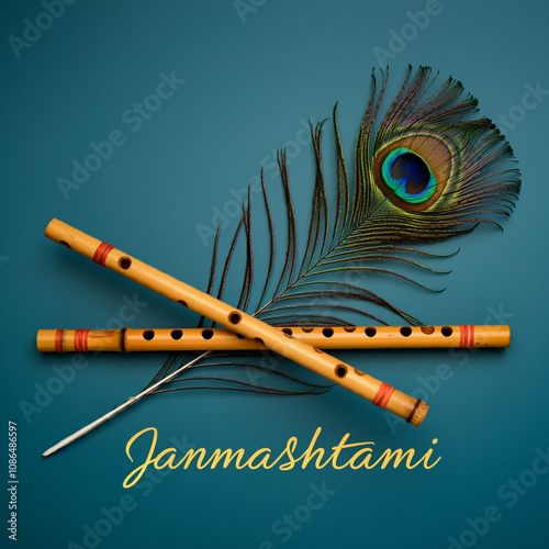 Lord Krishna's flute and vi...