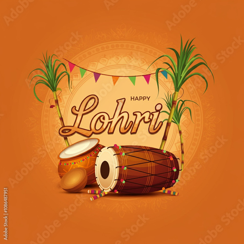 A warm Lohri illustration w...