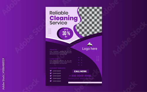 Modern Cleaning service agency editable flyer, leaflet, poster and home service, Housekeeping, wash, clean or home repair service marketing flyer