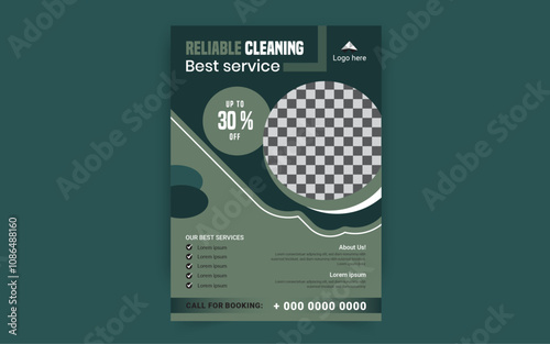 Modern Cleaning service agency editable flyer, leaflet, poster and home service, Housekeeping, wash, clean or home repair service marketing flyer