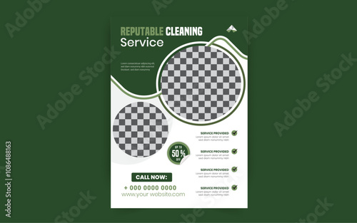 Modern Cleaning service agency editable flyer, leaflet, poster and home service, Housekeeping, wash, clean or home repair service marketing flyer