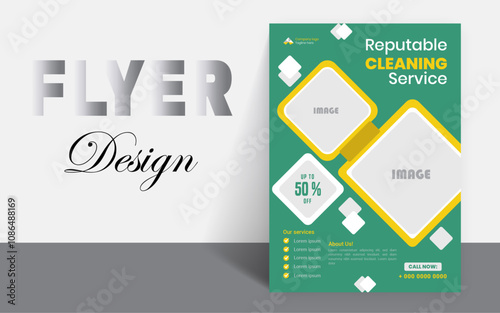 Modern Cleaning service agency editable flyer, leaflet, poster, and home service, Housekeeping, wash, clean or home repair service marketing flyer
