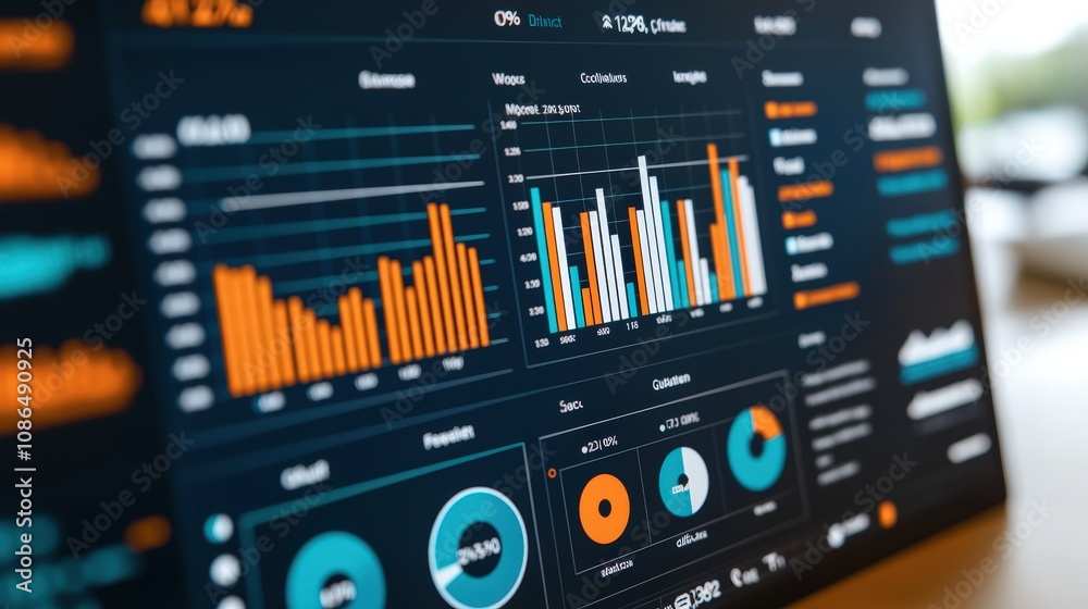Digital Dashboard Data Analytics SEO Metrics Charts Graphs