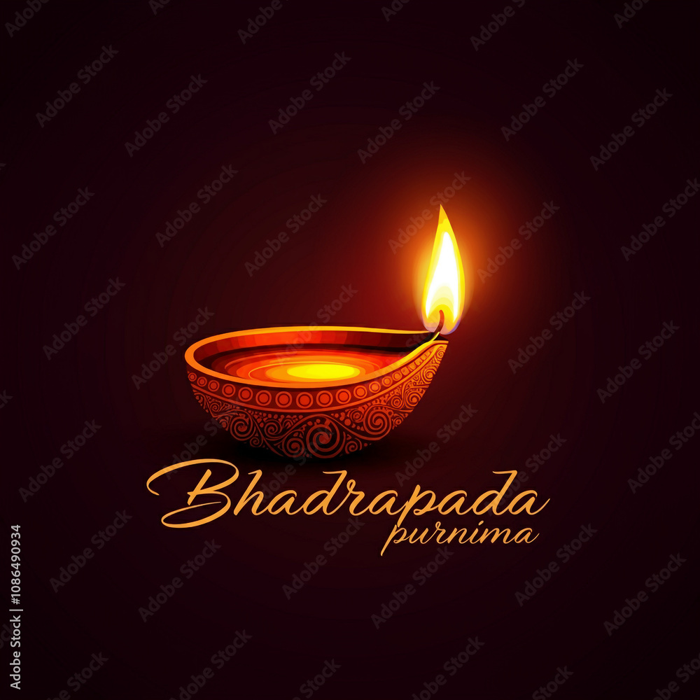 Artistic depiction of a glowing diya with Artistic depiction of a glowing diya with