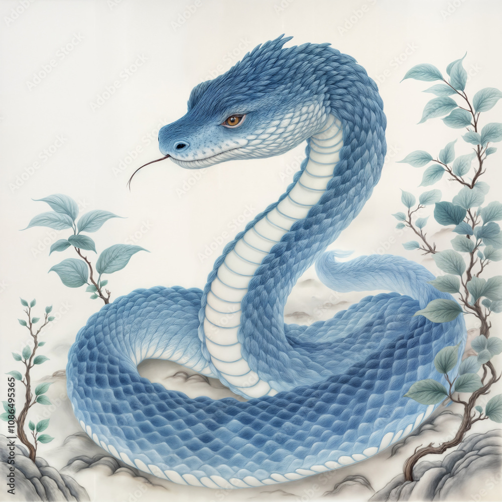 Fototapeta premium blue snake
