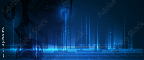 Vector Abstract modern technology futuristic, AI Artificial Intelligence concept. Cyber Big Data, digital data, datum communication, innovation on hi tech future, cyberspace design for background