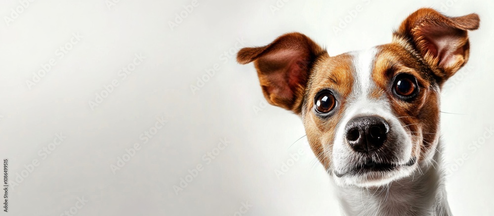 Close-up portrait small dog specifically Jack Russell Terrier puppy Close-up portrait small dog specifically Jack Russell Terrier puppy