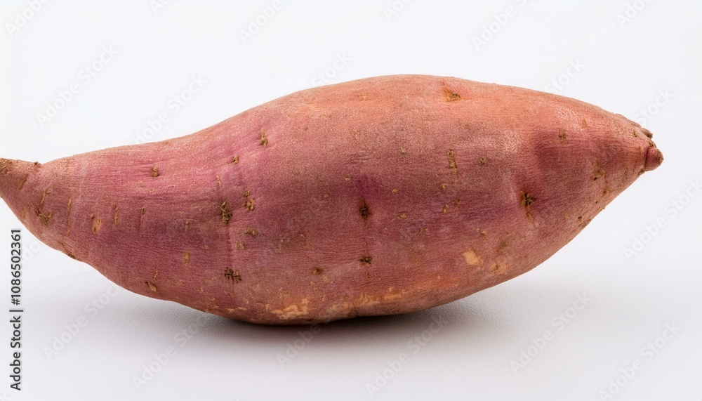 One sweet potato placed on a white background. ai generated One sweet potato placed on a white background. ai generated