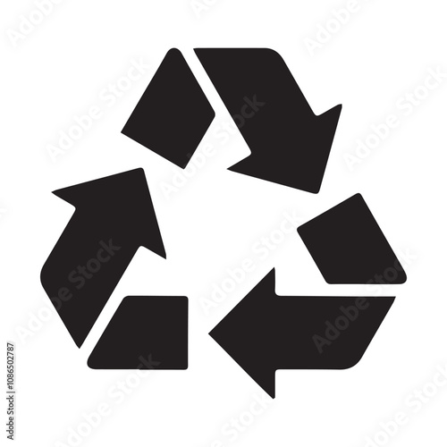 recycle symbol on black