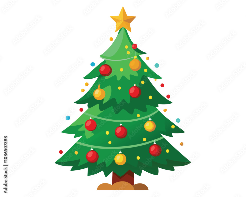 Christmas tree decorated with light vector merry christmas Christmas tree decorated with light vector merry christmas