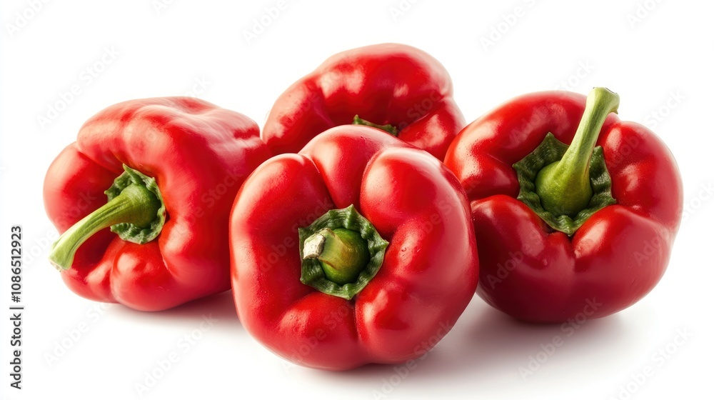 A red bell peppers isolated on white background. A red bell peppers isolated on white background.