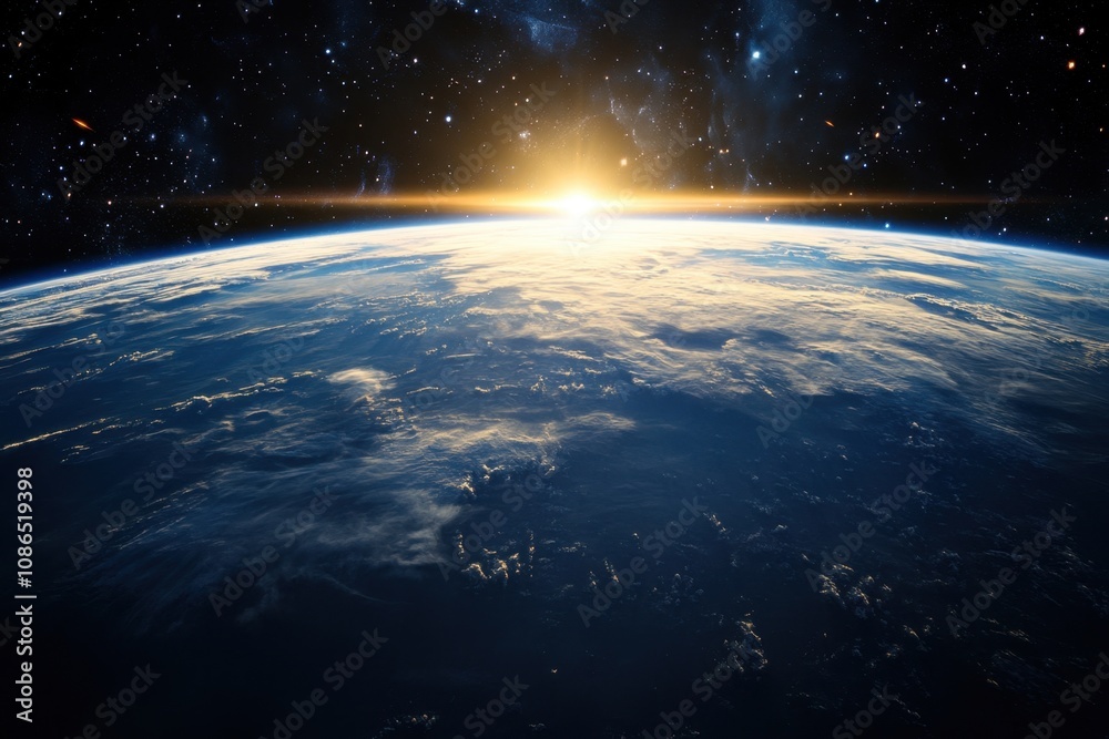 Sunrise over Earth from space. (2)