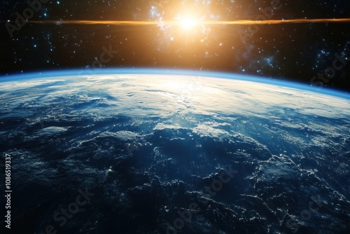 Sunrise over Earth from space. (2)