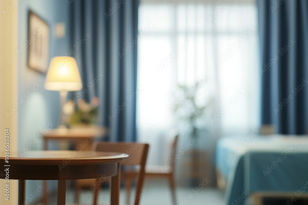 Blurred Hospital Room Interior Focused on Bed Blurred Hospital Room Interior Focused on Bed