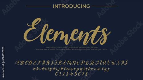 Elements Font Stylish brush painted an uppercase vector letters, alphabet, typeface