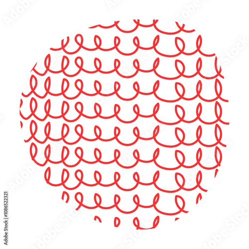 circle with red scribbles hand drawn