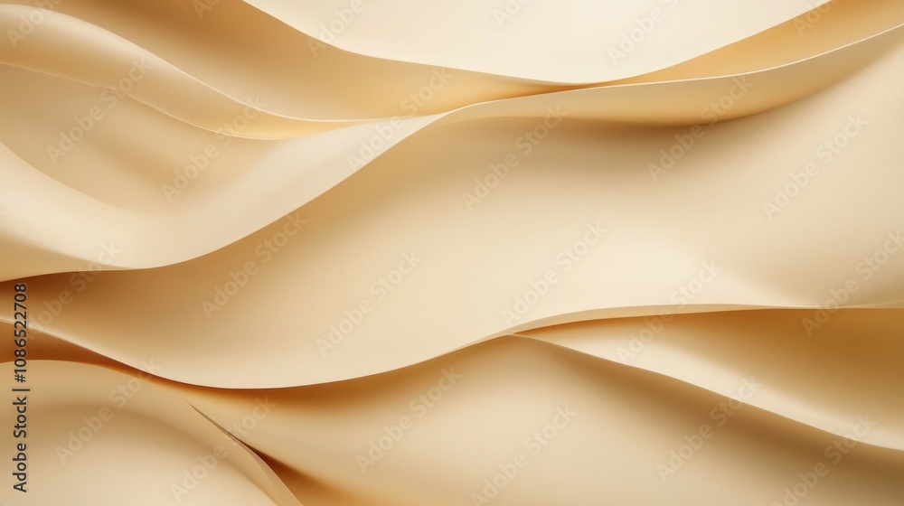 Obraz premium Abstract beige wavy background with a smooth surface.