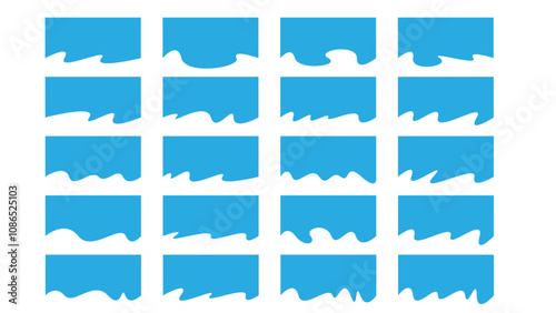 Set of abstract Border shape for website design. Divider Shape for Website. Top Collection of dividers shape templates. Divider shapes top and bottom for web page, banner, poster. Vector Illustration
